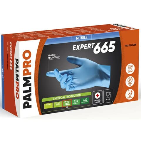 Guanti monouso in nitrile Palmpro Expert 665 Icoguanti taglia S - blu - conf. 100 pezzi - PX665-S