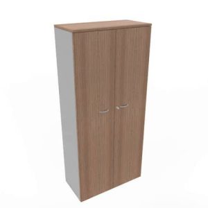 Armadio alto con ante battenti noce scocca trama antracite 90x45xH.200 cm Practika Quadrifoglio - ECES90S-NO-TA-NO