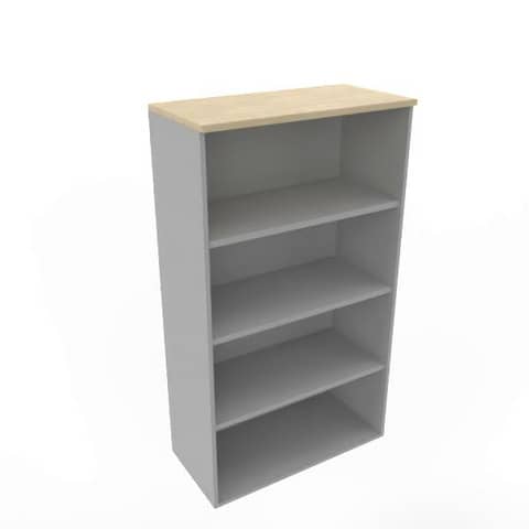 Armadio a giorno medio finitura rovere scocca trama antracite 90x45xH.160 cm Practika Quadrifoglio - ECEL90G-RK-TA