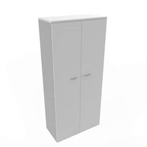 Armadio alto con ante battenti grigio scocca trama antracite 90x45xH.200 cm Practika Quadrifoglio - ECES90S-GR-TA-GR