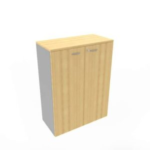 Armadio medio con ante battenti faggio scocca trama antracite 90x45xH.123,2 cm Practika Quadrifoglio - ECEM90M-FA-TA-FA