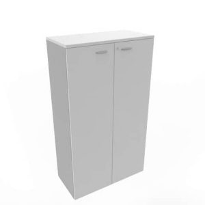 Armadio medio con ante battenti grigio scocca trama antracite 90x45xH.160 cm Practika Quadrifoglio - ECEL90L-GR-TA-GR