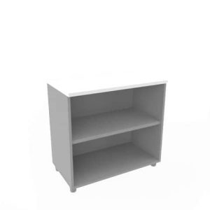 Armadio a giorno basso altezza scrivania bianco scocca trama antracite 80x45xH.73 cm Practika Quadrifoglio - ECEB80G-BA-TA