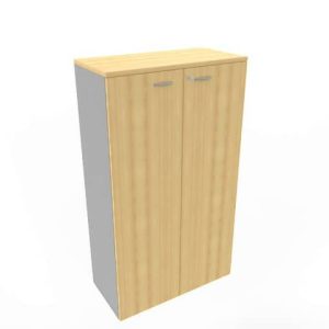 Armadio medio con ante battenti faggio scocca trama antracite 90x45xH.160 cm Practika Quadrifoglio - ECEL90L-FA-TA-FA