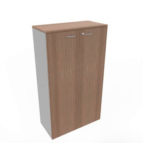 Armadio medio con ante noce canaletto scocca trama antracite 90x45xH.160 cm Practika Quadrifoglio - ECEL90L-NO-TA-NO