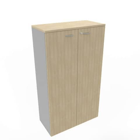 Armadio medio con ante battenti rovere scocca trama antracite 90x45xH.160 cm Practika Quadrifoglio - ECEL90L-RK-TA-RK