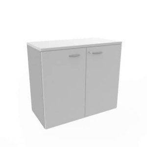 Armadio basso con ante battenti grigio scocca trama antracite 90x45xH.81,5 cm Practika Quadrifoglio - ECEB90B-GR-TA-GR