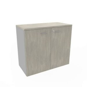 Armadio basso con ante battenti cemento scocca trama antracite 90x45xH.81,5 cm Practika Quadrifoglio - ECEB90B-CL-TA-CL