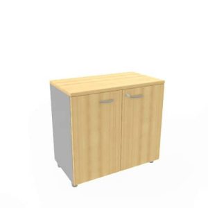Armadio basso altezza scrivania ante faggio scocca antracite 80x45xH.73 cm Practika Quadrifoglio - ECEB80B-FA-TA-FA