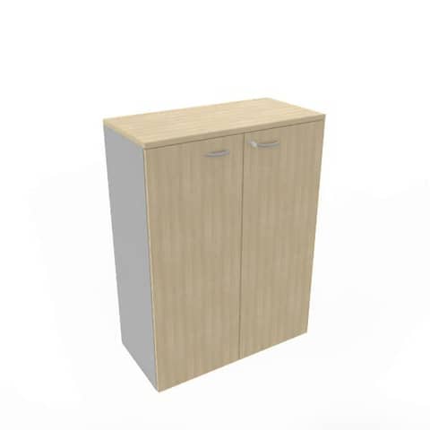 Armadio medio con ante battenti rovere scocca trama antracite 90x45xH.123,2 cm Practika Quadrifoglio - ECEM90M-RK-TA-RK