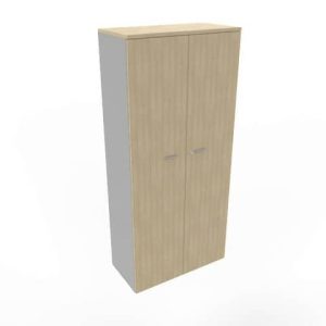 Armadio alto con ante basse rovere scocca trama antracite 90x45xH.200 cm Practika Quadrifoglio - ECEB90S-RK-TA-RK