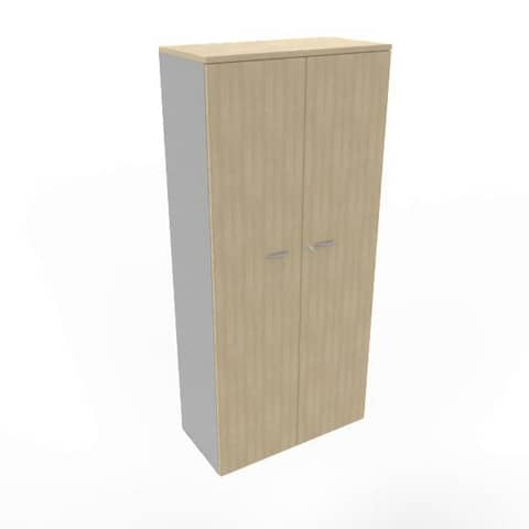 Armadio alto con ante basse rovere scocca trama antracite 90x45xH.200 cm Practika Quadrifoglio - ECEB90S-RK-TA-RK