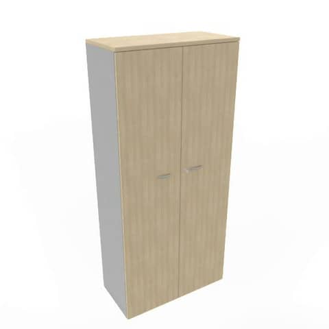 Armadio alto con ante battenti rovere scocca trama antracite 90x45xH.200 cm Practika Quadrifoglio - ECES90S-RK-TA-RK