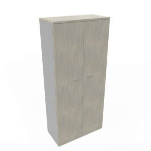 Armadio alto con ante battenti cemento scocca trama antracite 90x45xH.200 cm Practika Quadrifoglio - ECES90S-CL-TA-CL