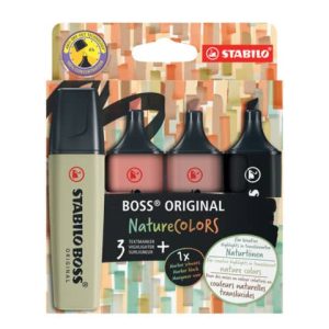 Evidenziatori Stabilo Boss Nature Colors - colori assortiti - conf. da 4 pezzi - 70/4-2-3