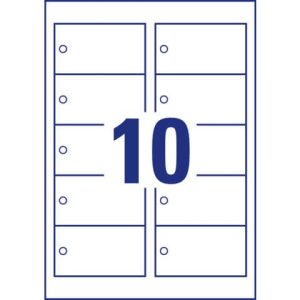 Cartellini micro-perforati Avery ultraresistenti in plastica da 190µ rettangolari in conf. da 100 pz T3001-10