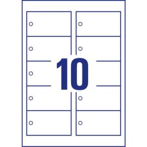 Cartellini rettangolari micro-perforati Avery in cartoncino da 220 g in conf. da 100 pz 90x50 mm - T2001-10