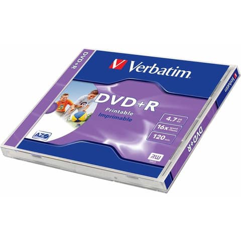DVD+R Verbatim Jewel case 4,7 GB - Velocità 16x conf. da 10 - 43508