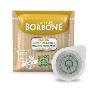 Caffè in cialda compostabile ESE 44 mm qualità Oro Caffe Borbone - conf. da 100 pz - 44BORO100N