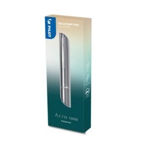 Penna a sfera a scatto Pilot Acroball 1000 1 mm colore argento in confezione regalo - 011253