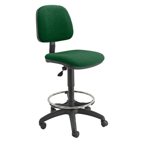 Sgabello tecnico Unisit Esos EOE4S seduta alta - poggiapiedi telescopico - rivestimento Eco verde EOE4S/EV