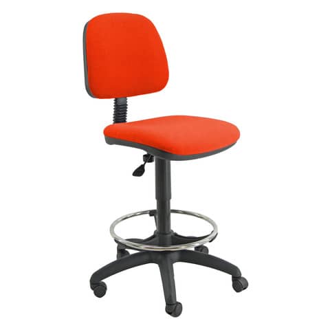 Sgabello tecnico Unisit Esos EOE4S seduta alta - poggiapiedi telescopico - rivestimento Eco arancione EOE4S/EA