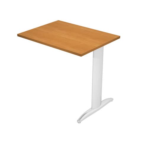 Allungo diretto con fianco metal a T 80x60xH.72 cm noce chiaro Presto gamba verniciata effetto cromato -
