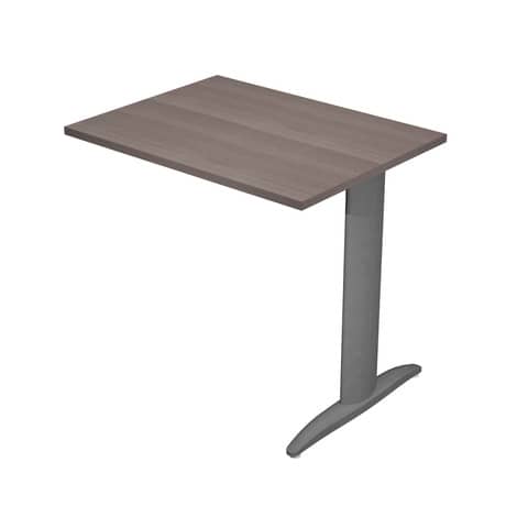 Allungo diretto con fianco metal a T 80x60xH.72 cm frassino toscano Presto gamba antracite opaco 7016 -