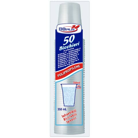 Bicchieri in PP trasparente Dopla Professional 350 ml - conf. 50 pz - 22693