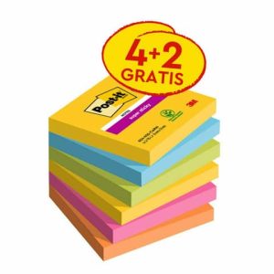 Foglietti Post-it® Super Sticky Carnival 76x 76 mm conf. 4 blocchetti + 2 gratis da 90 ff - 7100259230