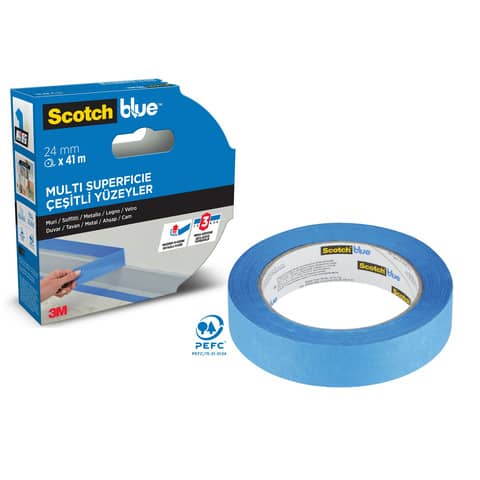 Nastro di mascheratura multisuperficie Scotch® Blue? 2090 24 mm x 41 m blu - 710028922