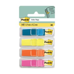 Segnapagina removibili Post-it® Index Mini con dispenser turchese, arancio, lime, rosa  4 conf. da 35 - 683-4ABXEU
