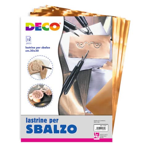 Lastrine in alluminio e rame Deco 20x30 cm - conf. da 12 pezzi - 113/4