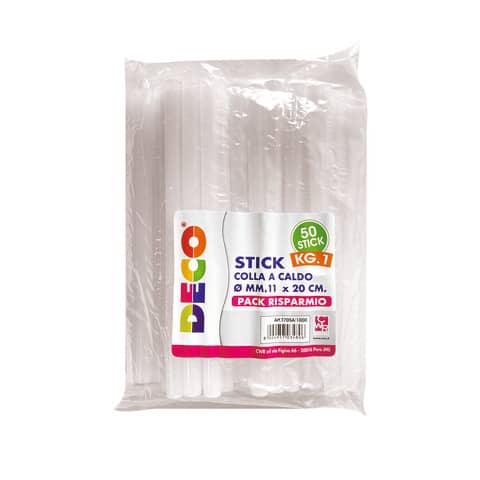 Colla a caldo Deco Ø 11 mm x 20 cm - conf. 50 Stick - T705A/1000