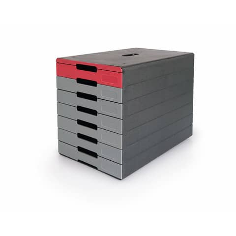 Cassettiera Durable Idealbox Pro 7 cassetti 250x365xH.322 mm rosso 7763-03