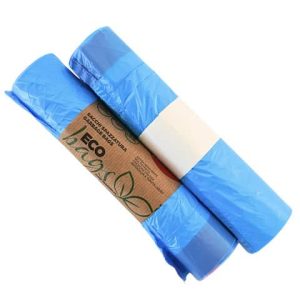Sacchi immondizia in rotolo Erisack 50x60 cm HDPE 4,9 g - 9my con legaccio - azzurro semitrasparente 15 sacchi SP122