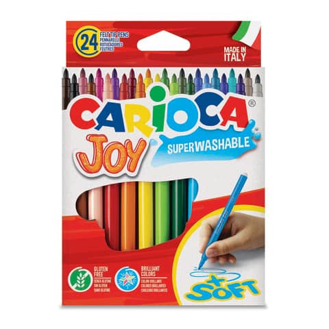 Pennarelli superlavabili Carioca Joy Ø 2,8 mm - conf. da 24 colori assortiti - 40615