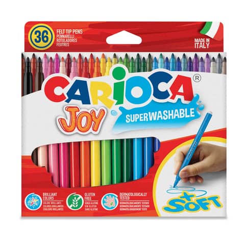 Pennarelli superlavabili Carioca Joy Ø 2,8 mm conf. da 36 colori assortiti - 40616