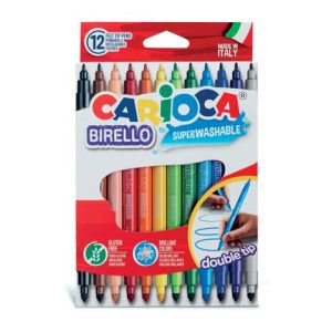 Pennarelli doppia punta Carioca Birello - conf. da 12 colori assortiti - 41457