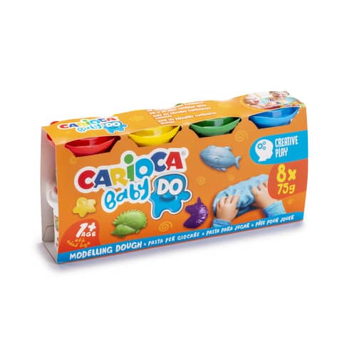 Pasta modellabile colorata Carioca Baby Do 75 g - conf. da 8 pezzi - colori assortiti - 43180