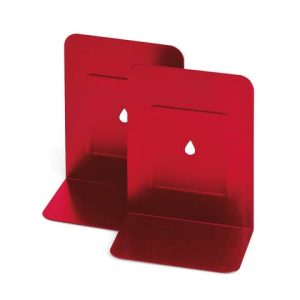 Reggilibri in metallo Lebez in conf. da 2 pezzi - rosso - 088-R