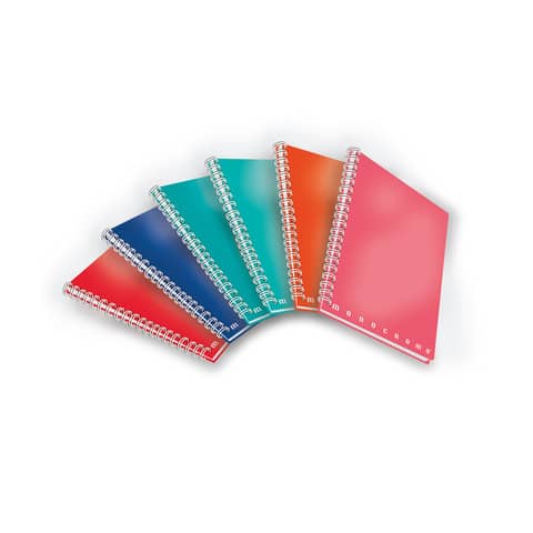 Quaderno Pigna Maxi spiralato 4 fori Monocromo - 70 fogli 80 g/m2 A4 colori assortiti quadretti 5M - 0215555 5M