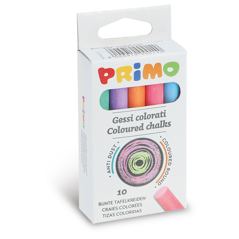 Gessi tondi Primo - conf. 100 gessetti in scatolette da 10 - colori assortiti - 014GC10R