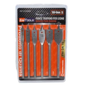 Punte legno a fresa Emi per fori 10/25 mm conf. da 4 pezzi - 8100848