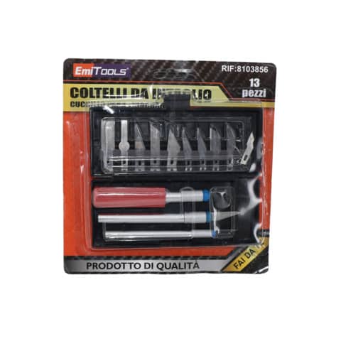 Kit coltelli da intaglio Emi per grafica - conf. da 13 pezzi - 8103856