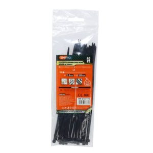 Fascette farmacavo in nylon Emi - 200x3,6 mm - colore nero - conf. 40 pezzi - 8107778