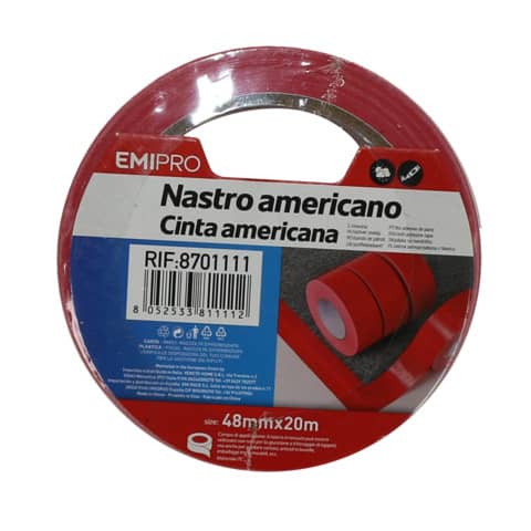 Nastro americano Emi - 48 mm x 20 m - rosso - 8701111