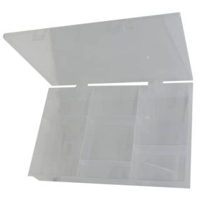Valigetta portaminuteria in plastica trasparente - 7 scomparti - 37x19x H.4,5 cm - 102912