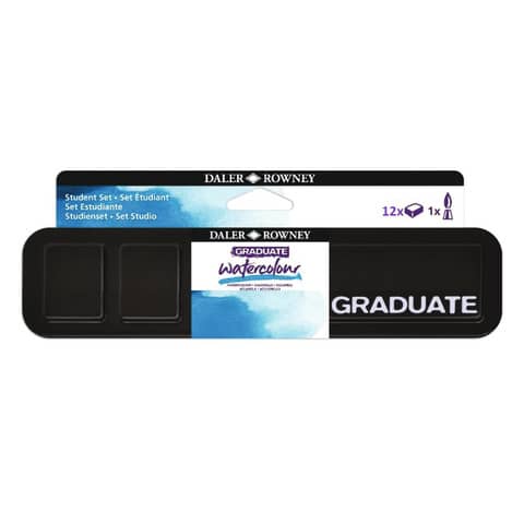 Acquerelli Daler Rowney Graduate Set 12 mezzi godet + pennello - D135900012