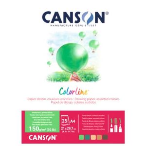 Album da disegno Canson Colorline® A4 150 g/m² 25 ff assortimento Terra C31074P003